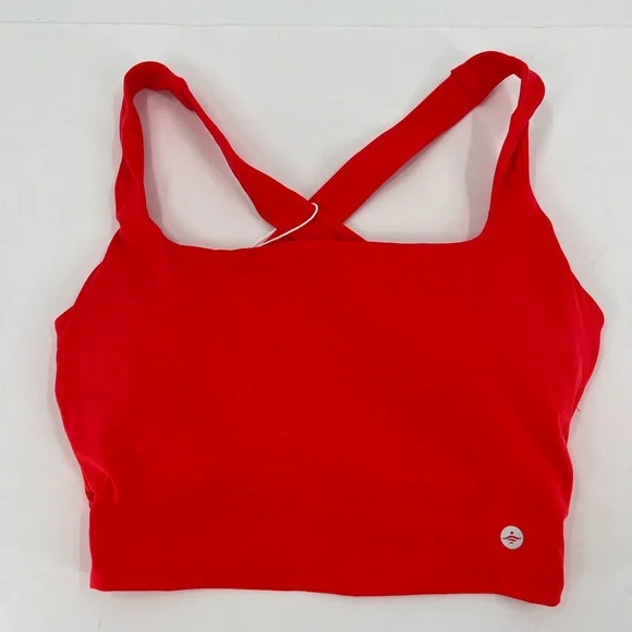 Halara Airy Square Neck Backless Crisscross Cropped Cool Touch Yoga Tank Top - Picture 3 of 12